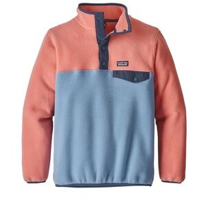 Patagonia Kids Synchilla fleece pullover color block jacket light weight Large